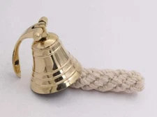 2" Polished Brass Bell Quality Marine Wall Mounted Ship Hanging Bell For Dinner 