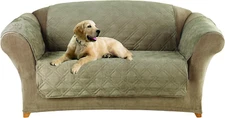 Surefit Microfiber Pet Loveseat One Piece Quilted Furniture Throw Cover, Relaxed