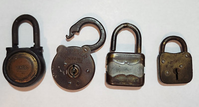 4 Misc Vintage Padlocks without Keys