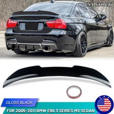FOR 2005-2011 BMW E90 3 SERIES M3 SEDAN TRUNK SPOILER WING PSM STYLE GLOSS BLACK