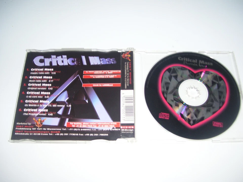 Critical Mass - Burnin Love * 6 track CD MAXI Thunderdome Pengo 1995 Holland * - Bild 2 von 2