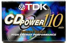 Cassette Tape TDK 110 Minute High Bias High Energy Performance CD Power