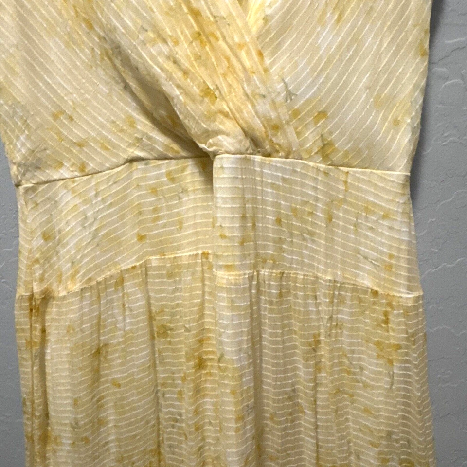 Ralph Lauren Dress Yellow Black Label Georgette Midi Beach Travel Size 4 - Image 3 of 4