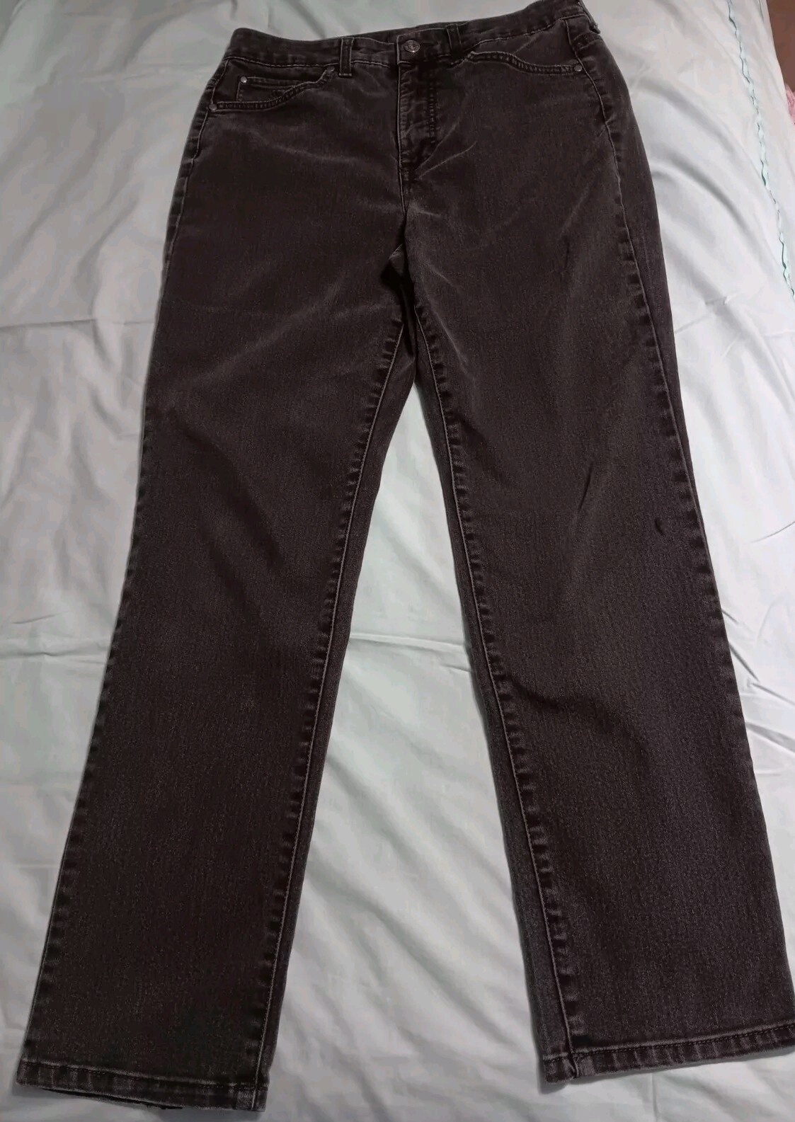 Gloria Vanderbilt Womens Adrianne Slim Stretch Black Denim Jeans Size 10 30x29