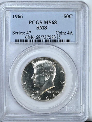 1966 Half Dollar Kennedy MS68 SMS PCGS Graded Silver Coin 6846