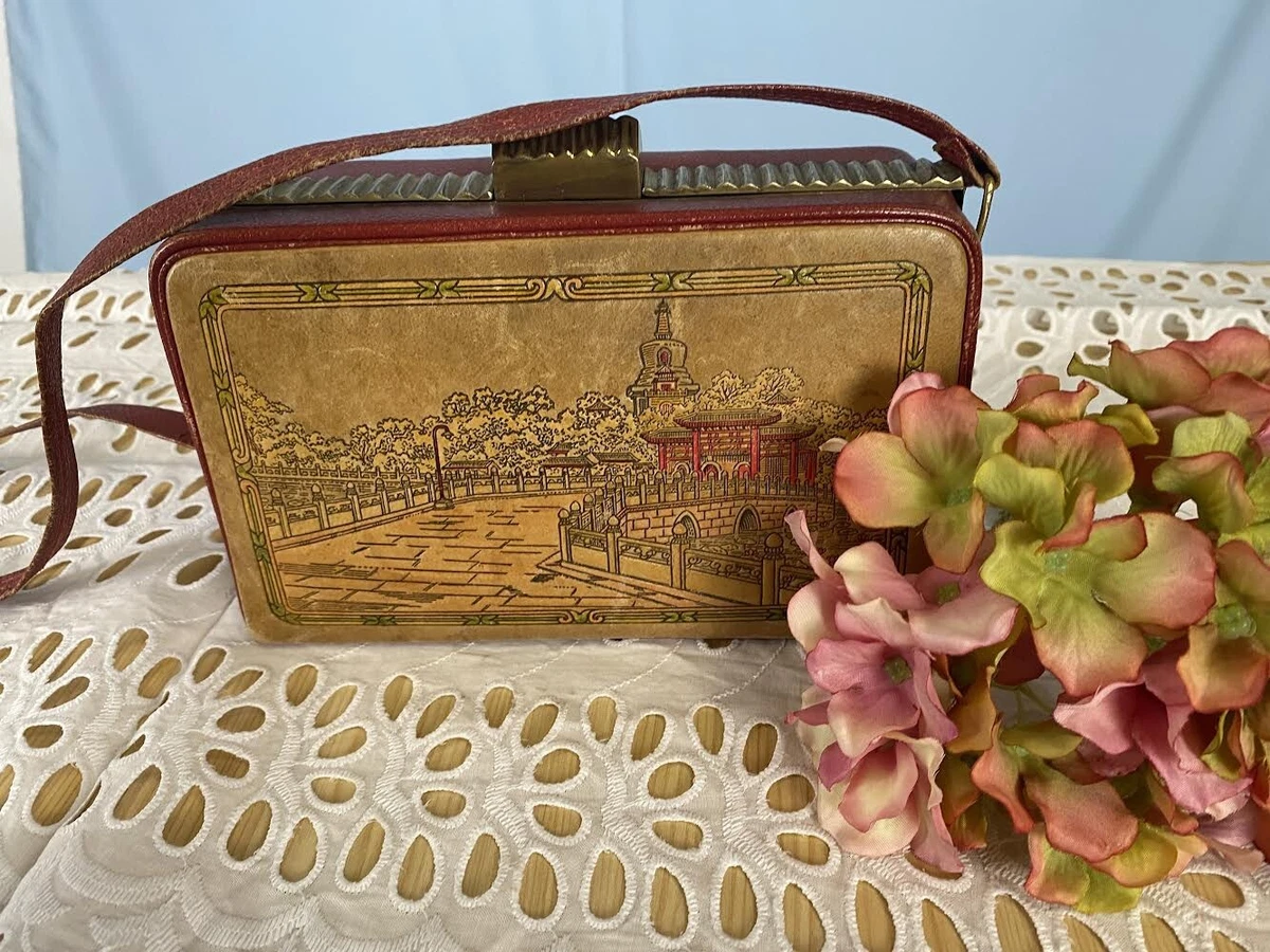 Vintage Hand Tooled Leather Purse Shoulder Bag From Mexico Peacock In  Mountains | eBay