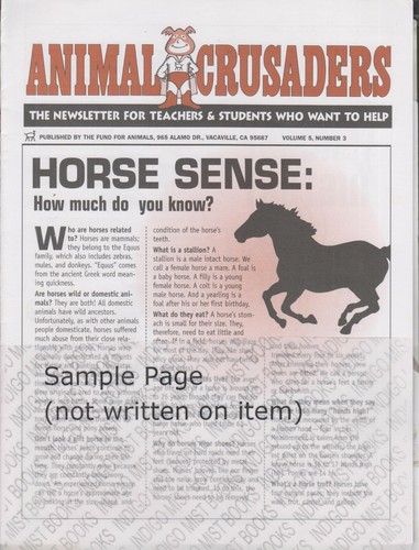 Animal Crusaders Volume 5 Numbers 1-4 Animals (Newsletters: Teachers, Childre - Picture 3 of 5