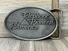 Vintage Telephone Pioneers of America Belt Buckle Plus Bottle Opener On Back