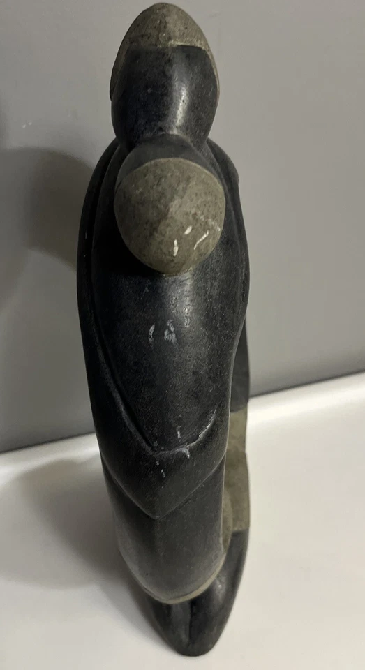 Estátua escultura abstrata esculpida em pedra-sabão moderna vintage meados do século - Imagem 4 de 4