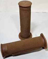 NOS 125mm Natural Rubber Vintage Street Dual Sport MX Road Motorcycle Grips 7/8"