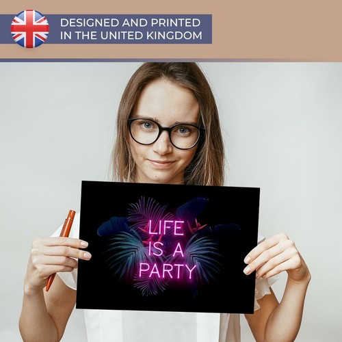 A4 - Neon Tropical Life is a Party Poster 29.7X21cm280gsm #45851 - 第 3/4 張圖片