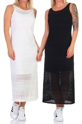 Vero Moda Damen Midi Kleid Häkelkleid Sommerkleid Damenkleid VMHoney Lace 7/8