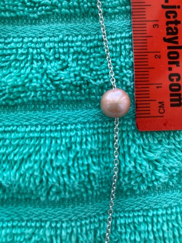 Honora Stainless Steel Pink Cultured Ringed Pearl Station Necklace 17 - 19" - Picture 12 of 20