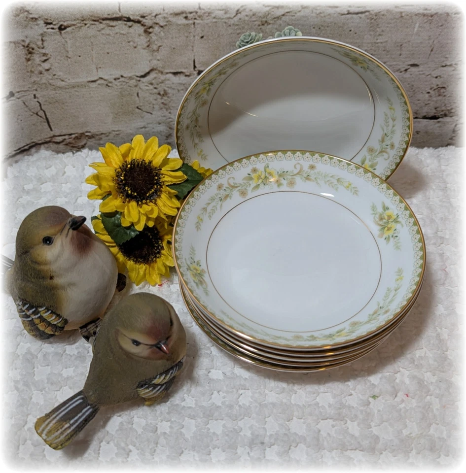 Tigela de molho de sobremesa de frutas Mikasa Fine China Greenbriar L2014 Japão 6 peças 1978-1985 - Imagem 2 de 4