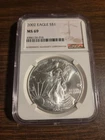 2002 $1 American Silver Eagle Dollar NGC MS69