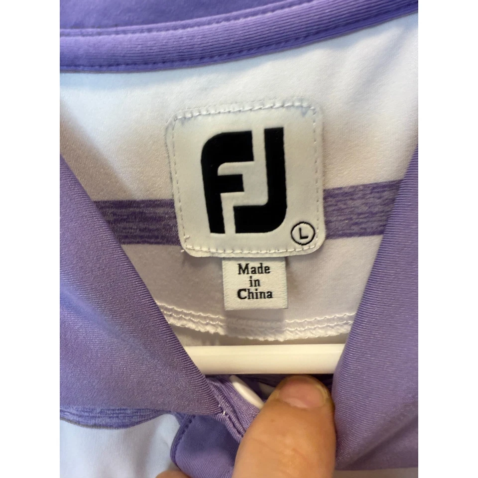 Polo de golf FootJoy sin mangas a rayas Sapelo hamaca club de golf atlético grande Foto 4 de 4