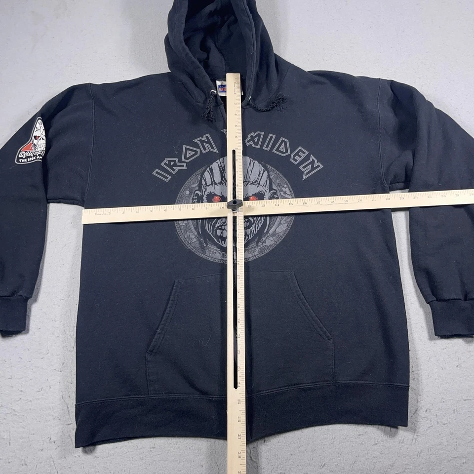 Sudadera con Capucha Iron Maiden Para Hombre Mediana Cremallera Completa Heavy Metal The Book of Souls Tour Foto 2 de 4