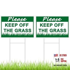 Pcs Please Keep off Grass Sign Double Sided Plastic Lawn Garden 8 x 12 Inch 2
