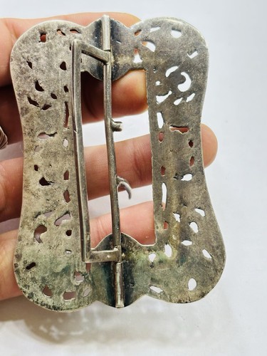 Large antique Green Man silver buckle fully hallmarked-52.82 grams - Picture 6 of 15