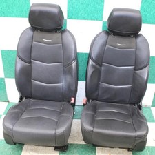 Worn 17 Escalade Black Leather Suede Heat Cool Mem Front Bucket Seats Pair Worn 17 Escalade Black Leather Suede Heat Cool Mem Front Bucket Seats Pair