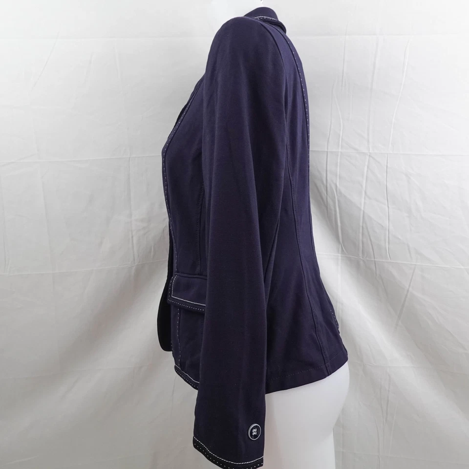 Blazer Basler Mujer 40 EE. UU. 10 Azul Colegiala Academia Preppy Antiguo Dinero Tejido Foto 4 de 4