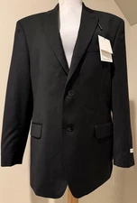 CALVIN KLEIN Mens Black Jacket Blazer Slim Fit Suit Separate NWT - Sz 40 Short