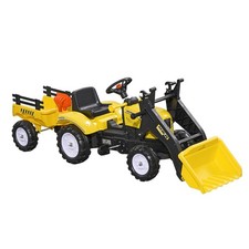 Kids Pedal Ride-On Excavator with Real Dirt Bucket, 6 Wheels 