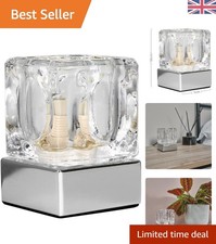 Modern Chrome Finish Ice Cube Touch Table Lamp | Dimmable Bedroom Lighting wi...