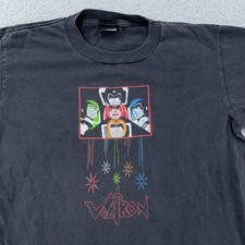 Vintage Voltron Shirt Mens Small Black Graphic Anime Mecha Lions Changes Tee