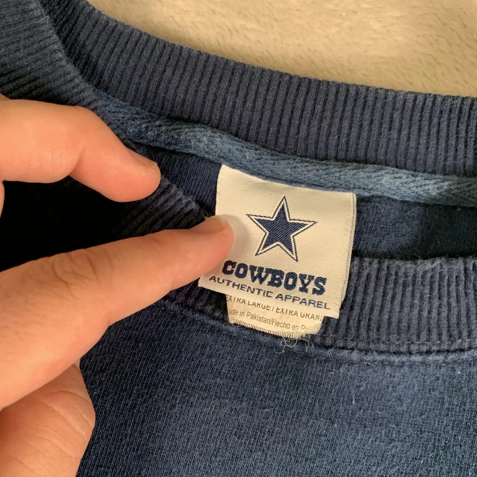 Sudadera De Colección Dallas Cowboys Para Hombres XL Azul Marino NFL Fútbol Pullover Cuello Redondo Foto 3 de 4