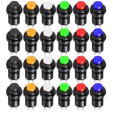 Gebildet 24pcs 12mm Latching Push Button Switch SPST ON/OFF AC 250V/1.5A 125V/3A