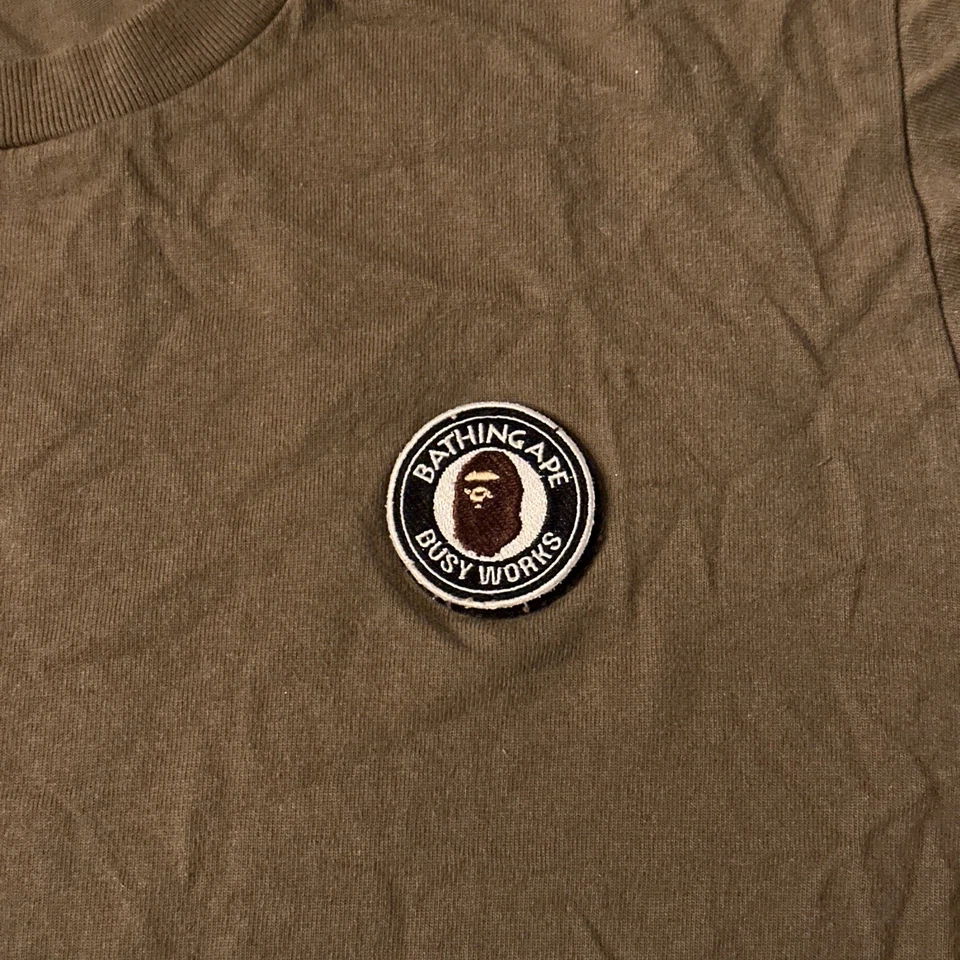 Bape Busy Works Patch Apes Strong Together T-shirt Olive, 100% Authentic - Image 2 of 4