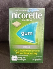 NICORETTE 2mg Classic/Original Nicotine Gum 4 Boxes / 300 Pieces - Exp 2027