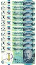 Great Britain - England 5 Pounds Sterling, 2023, P-398, UNC Polymer X 10 PCS