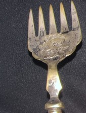 ANTIKE Gabel aus England / Versilbertes Besteck Horngriff AAEP/Sehr Selten/VINT.