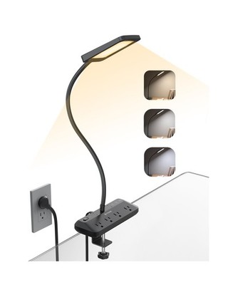 TROND LED Desk Lamp with Clamp Power Strip - Eye Caring Desk Li... USA FAST SHIP