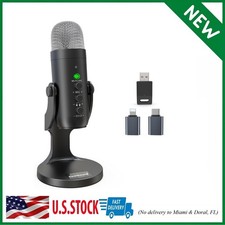 Wireless Microphone,USB Mic for iPhone PC iPad Android Black