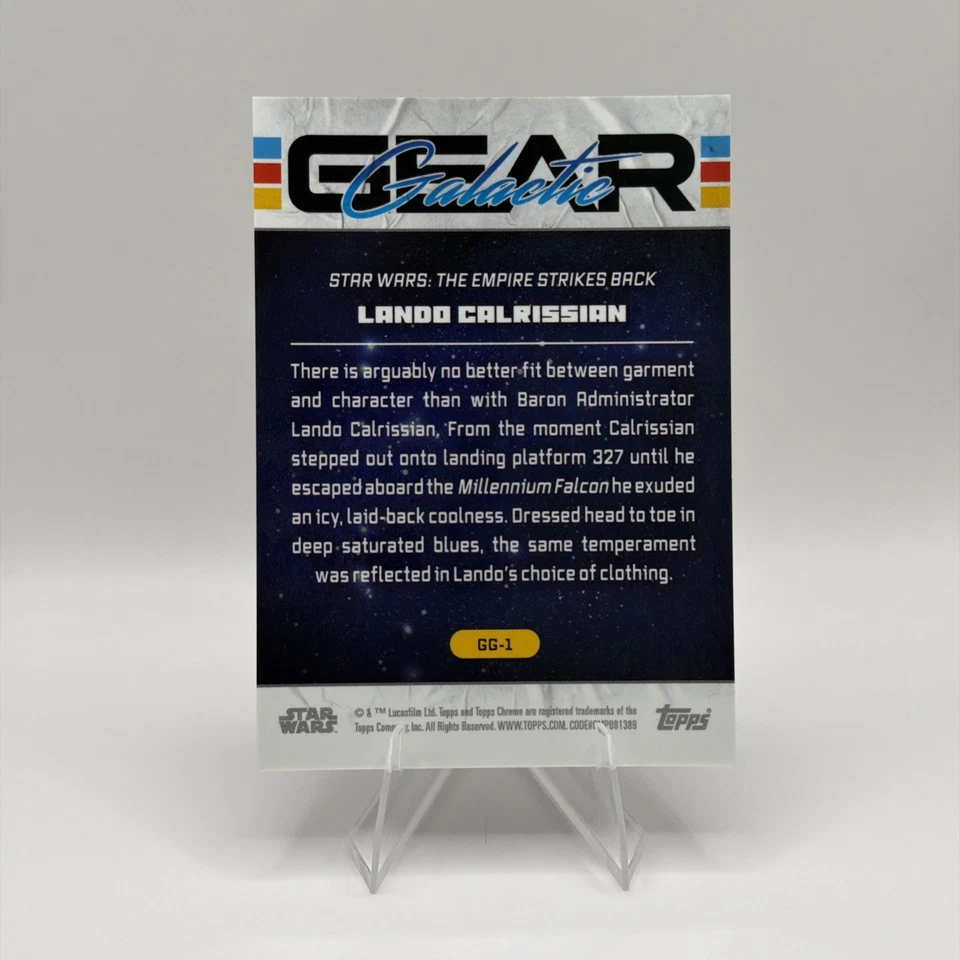 2024 Topps Star Wars Chrome Lando Calrissian Galactic Gear Orange OMEGA 10 /10 ! - Image 4 of 4