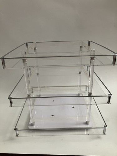 3 Tier Acrylic Rotating Nail Polish Display Rack. Lazy Susan. Organization