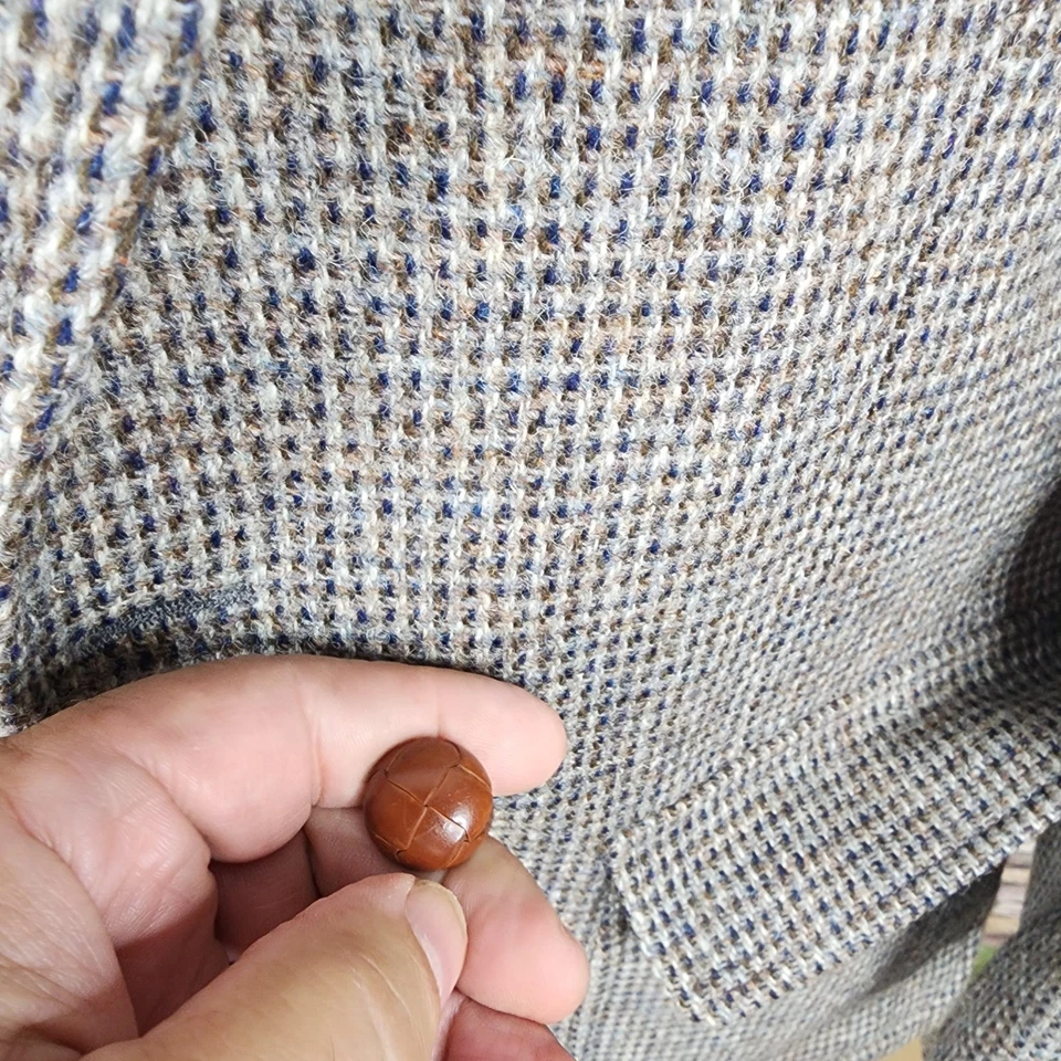 Jaqueta Harris Tweed Sport Coat Masculina 38R Multicolorida Xadrez Sem Marca - Imagem 3 de 4