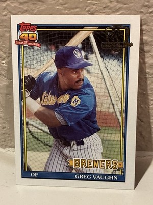 1991 Topps Desert Shield #347 Greg Vaughn Milwaukee Brewers NRMT H