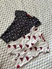 George Unisex Baby 6-9 Months 2pc Cotton Jersey Zip Playsuits Polka/Ladybug