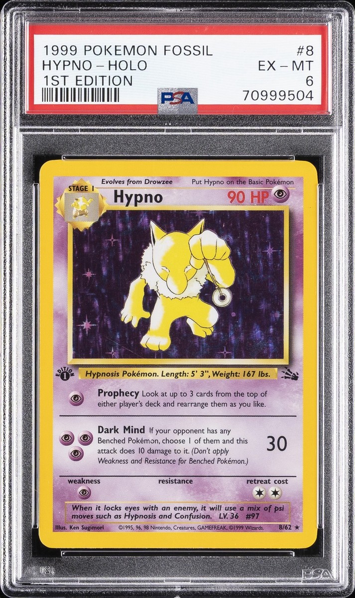 1999 POKEMON FOSSIL 1ST EDITION #8 HYPNO-HOLO PSA 6 | eBay