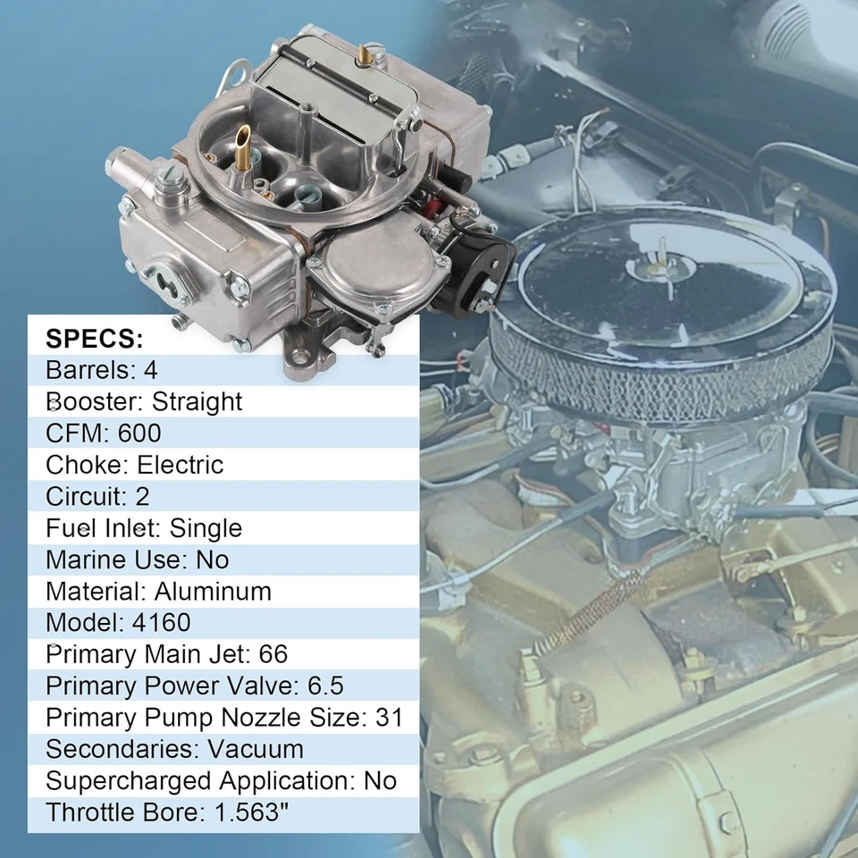 0-80457S For Holley 4160 Performance 600 CFM 4 Barrel Carburetor Street Warrior - Image 2 of 4