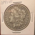 1891-CC Morgan Silver Dollar $1 Choice VF Very Fine