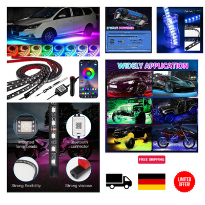 Mehrfarbige Unterbodenbeleuchtung Kit 4er Set für Auto, APP-Kontrolle, 252 LEDs