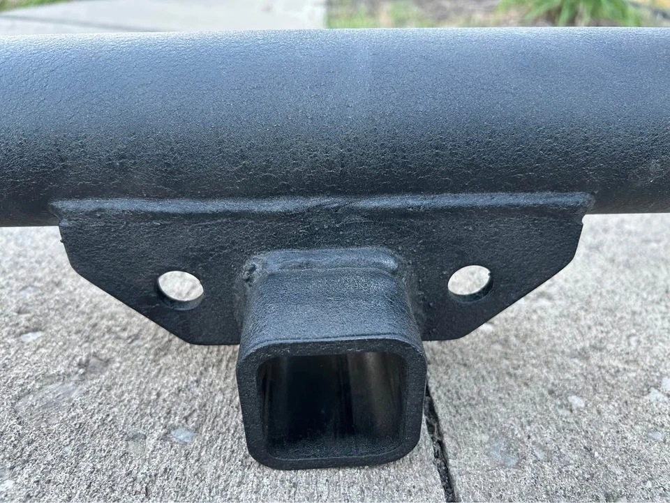 Parachoques trasero Jeep CJ-7 + Jeep YJ 3" diámetro acero doble tubo enganche 2" + dos peldaños laterales Foto 4 de 4