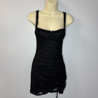 #ad I Am Gia Fleur Babydoll Mini Dress Sexy Black Club Nigh Out Party Women#x27;s XS $44.95