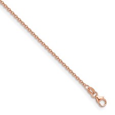 14K Rose Gold Polished 2.0mm Solid Cable Chain Necklace 16" 3.83gm