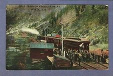 Postcard First Train At Crouch Line At Mystic Dallas South Dakota SD